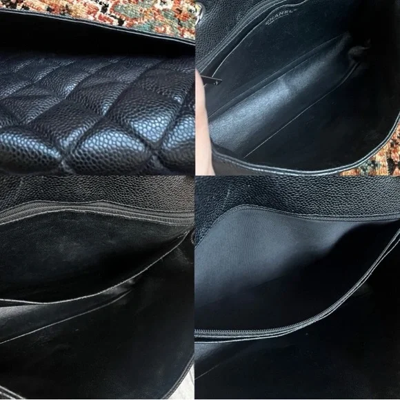 💎✨ BEAUTIFUL ✨💎 XL CHANEL CAVIAR SINGLE FLAP GOLD HARDWARE JUMBO - Picture 12 of 16